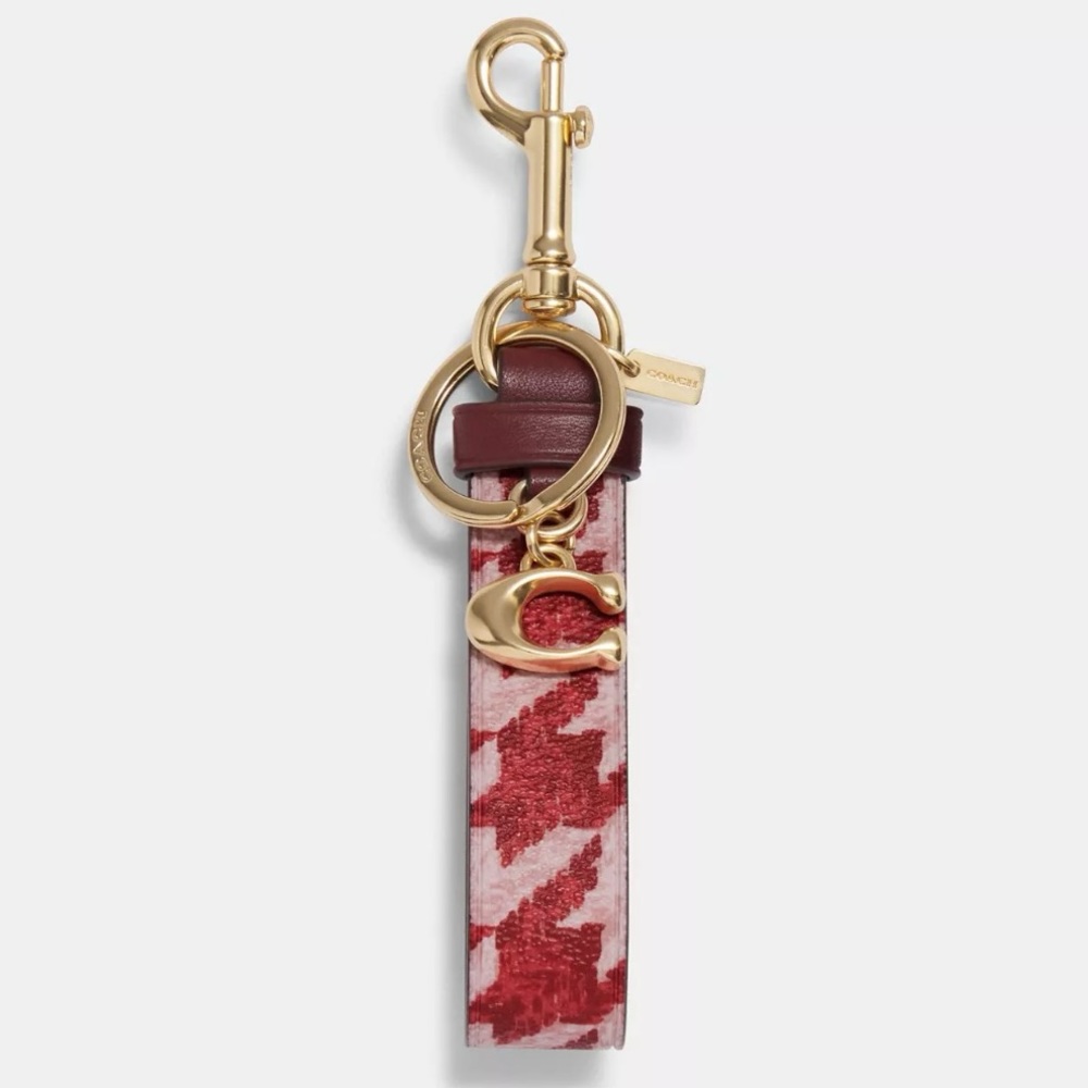 Loop Bag Charm With Houndstooth Print key chain